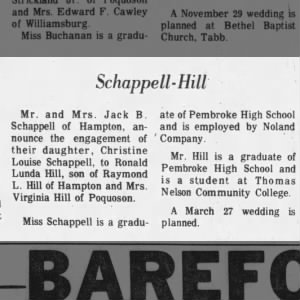 Marriage of Schappell / Hill
